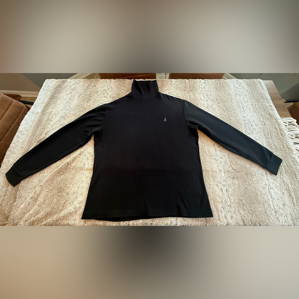 Ralph Lauren Polo Mens turtle neck, Medium, Black, Pony Logo